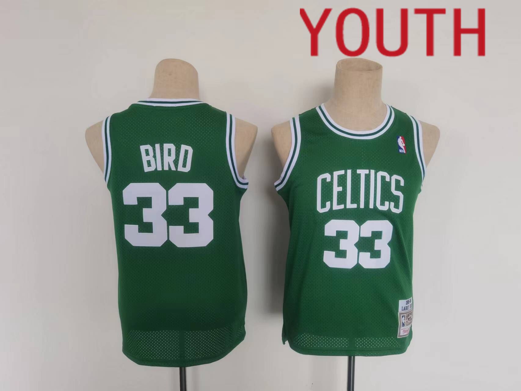 Cheap Youth Boston Celtics 33 Bird Green Throwback 2022 NBA Jerseys